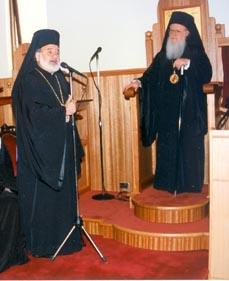 His Eminence Archbishop Stylianos with His All-Holiness Patriarch Bartholomew